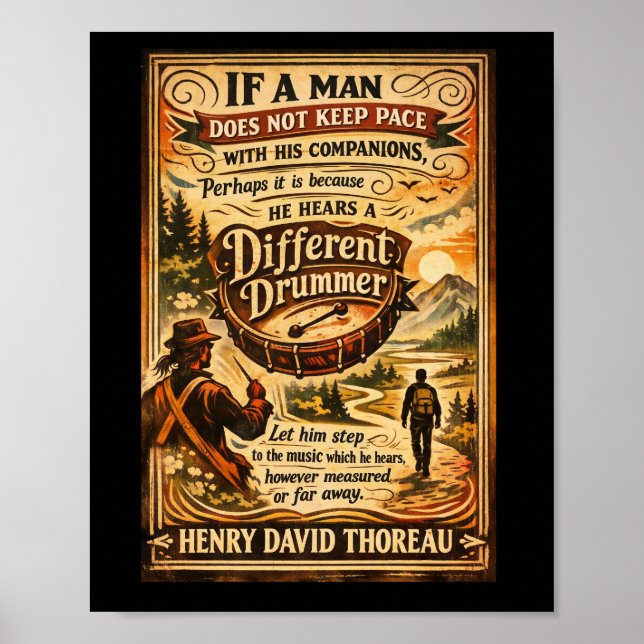 Henry David Thoreau Different Drummer Poster (Vorne)