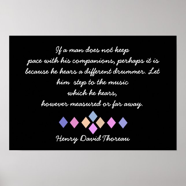 Henry David Thoreau - Different Drummer Zitat Poster (Vorne)