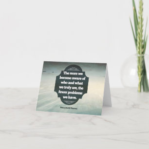 Henry David Thoreau Inspirational Zitat "Aware" Dankeskarte