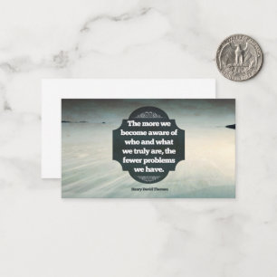 Henry David Thoreau Inspirational Zitat "Aware" Mitteilungskarte