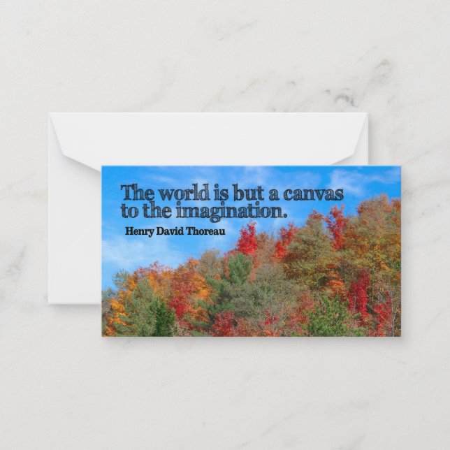 Henry David Thoreau Inspirational Zitat "Leinwand" Mitteilungskarte (Vorderseite)