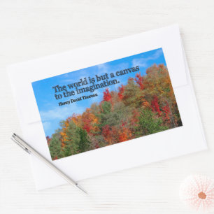 Henry David Thoreau Inspirational Zitat "Leinwand" Rechteckiger Aufkleber