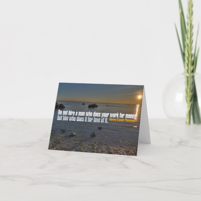 Henry David Thoreau Inspirational Zitat "Work" Dankeskarte (Vorderseite)