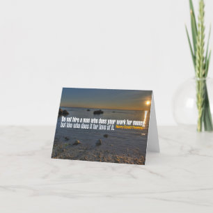 Henry David Thoreau Inspirational Zitat "Work" Dankeskarte