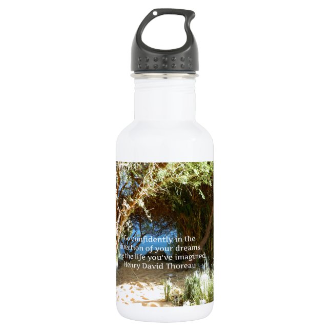 Henry David Thoreau Motivierend Dream Quotation Edelstahlflasche (Vorderseite)