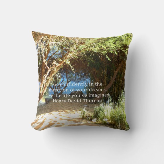 Henry David Thoreau Motivierend Dream Quotation Kissen (Vorderseite)