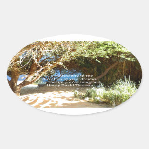 Henry David Thoreau Motivierend Dream Quotation Ovaler Aufkleber