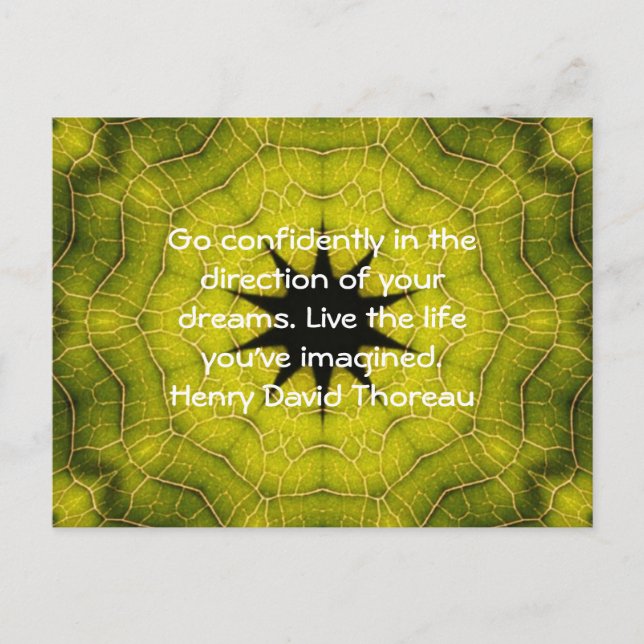 Henry David Thoreau Motivierend Dream Quotation Postkarte (Vorderseite)