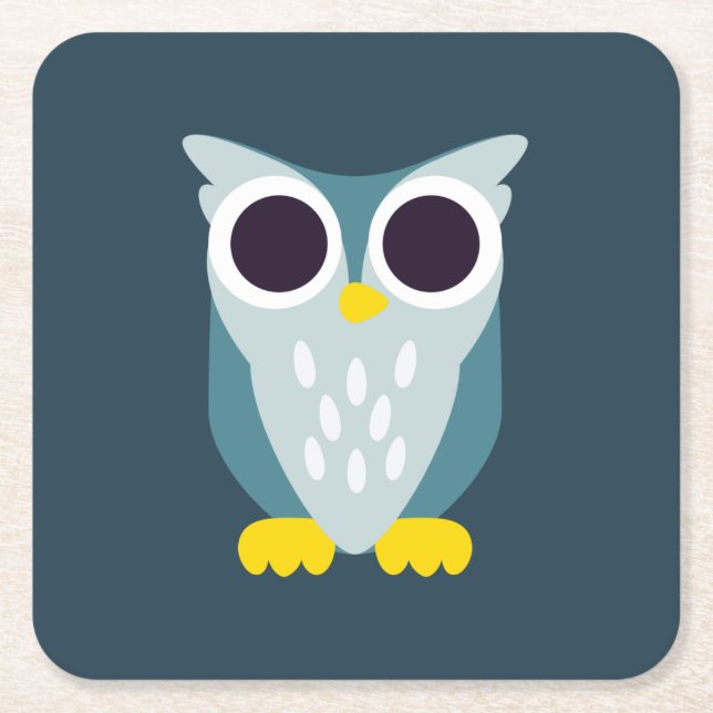Henry die Eule Rechteckiger Pappuntersetzer (Vorderseite)