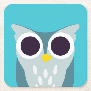Henry die Eule Rechteckiger Pappuntersetzer