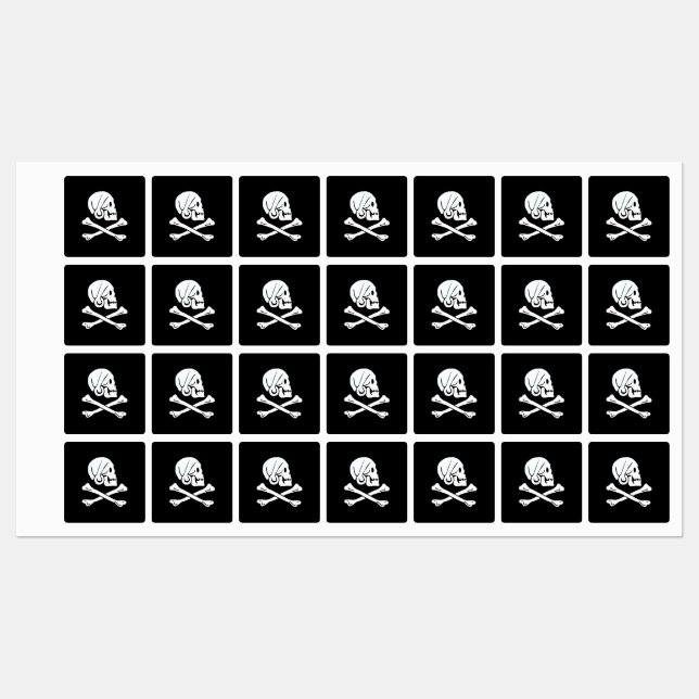 Henry Every Flag Pirate Flag Etiketten (Blatt)
