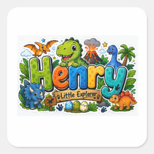 Henry Explorer Dinosaur Personalisierter Aufkleber