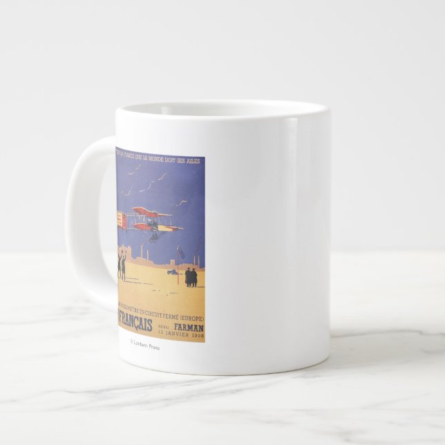 Henry Farman fliegt auf Issy-les-Moulineaux Jumbo-Tasse (Vorderseite Links)
