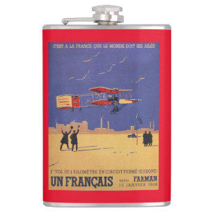 Henry Farman fliegt bei Issy-les-Moulineaux Flachmann