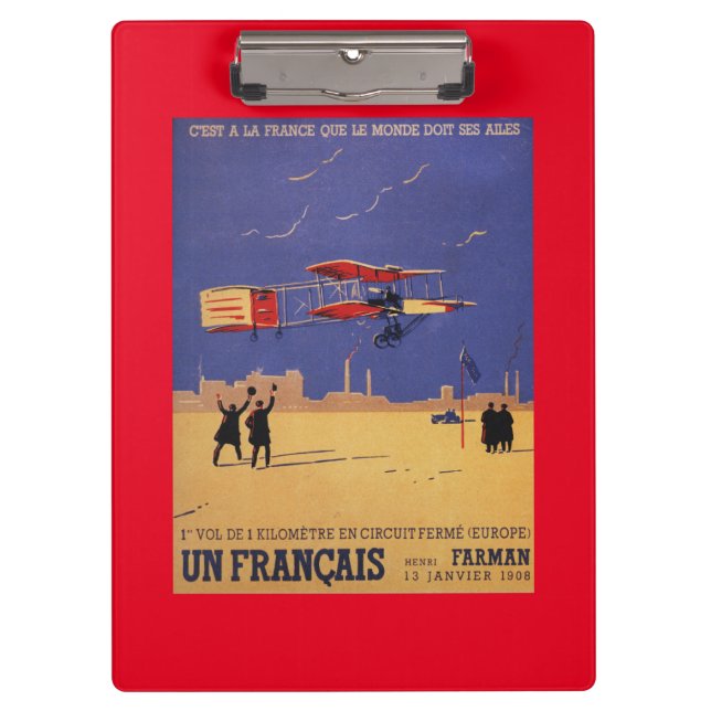 Henry Farman fliegt bei Issy-les-Moulineaux Klemmbrett (Vorderseite)