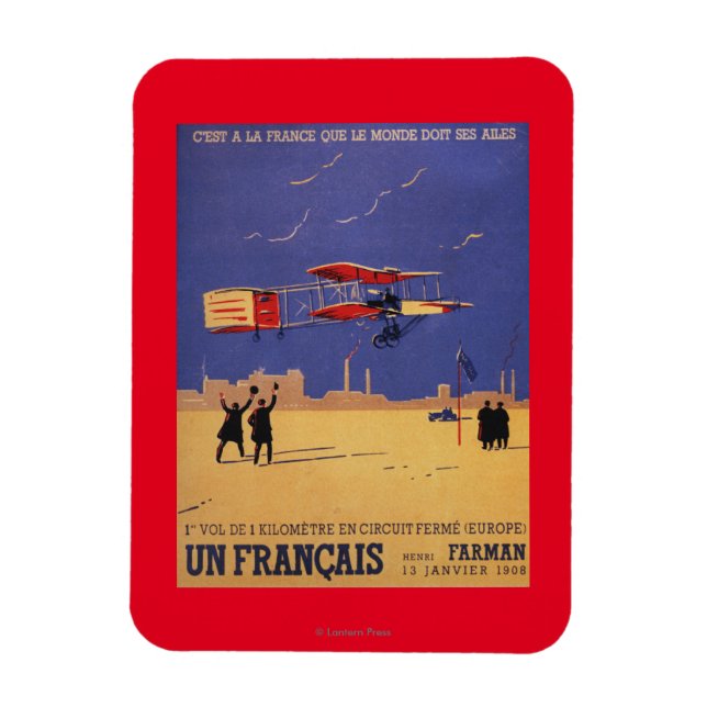 Henry Farman fliegt bei Issy-les-Moulineaux Magnet (Vertikal)