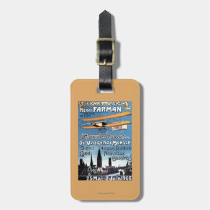 Henry Farman fliegt das Fliegen-Mannpromo-Plakat Gepäckanhänger