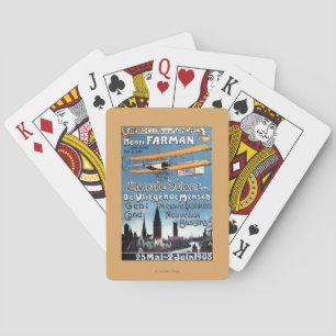 Henry Farman fliegt das Fliegen-Mannpromo-Plakat Spielkarten