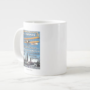 Henry Farman fliegt das Promo-Poster des fliegende Jumbo-Tasse