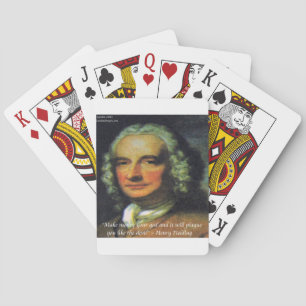 Henry Fielding "If Money's Your God" Quote Spielkarten