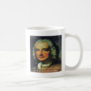 Henry Fielding "Wenn Geld dein Gott ist" Zitat Kaffeetasse