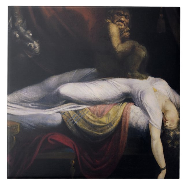 Henry Fuseli - der Albtraum Fliese (Vorderseite)