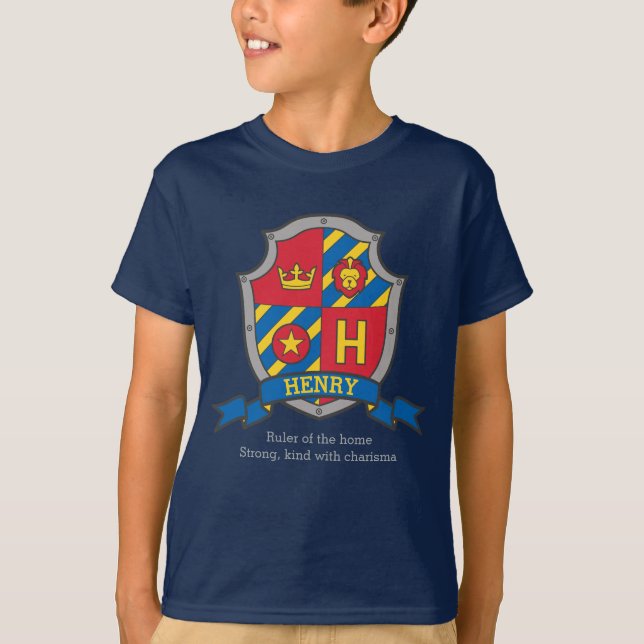 Henry H-Name bedeutet Wappen Ritterschild T-Shirt (Vorderseite)