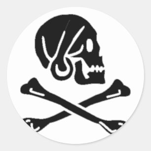 Henry jede authentische Piratenflagge Runder Aufkleber