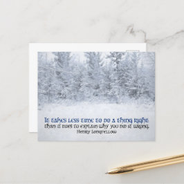 Henry Longfellow Inspiration Zitat "Richtig machen Postkarte