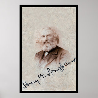 Henry Longfellow Signed Card 1860 Poster