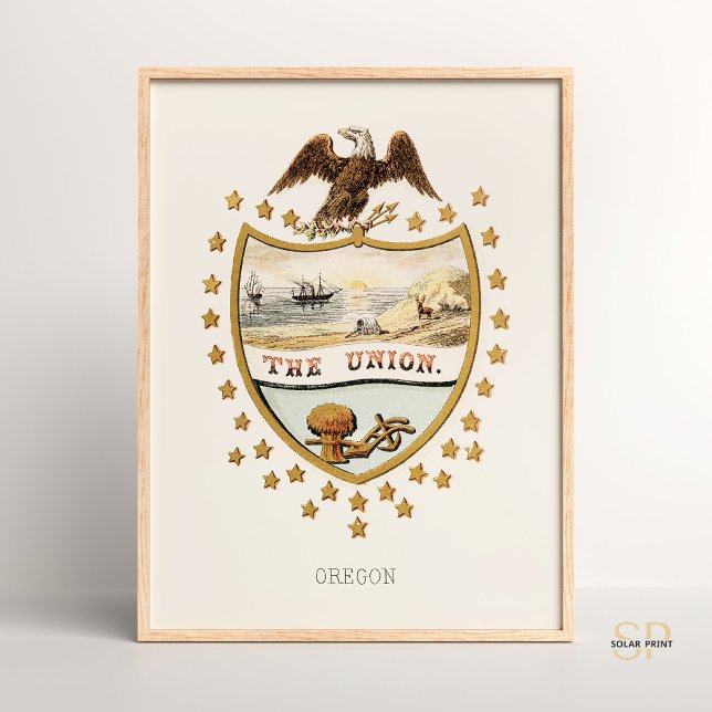Henry Mitchell Oregon Staat Wappen 1876 Selten Poster (Von Creator hochgeladen)