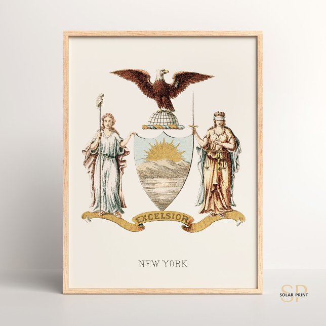 Henry Mitchells New Yorker Staat Coat of Arms Rare Poster (Von Creator hochgeladen)