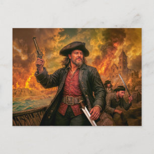 Henry Morgan Piratenkampfporträt Postkarte