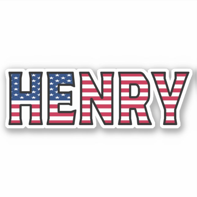 Henry Name Prénom USA Sticker Stickerset (Devant)