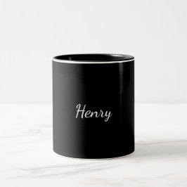 Henry Name Typografie Personalisiertes Geschenk Zweifarbige Tasse