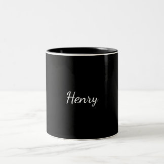 Henry Name Typografie Personalisiertes Geschenk Zweifarbige Tasse