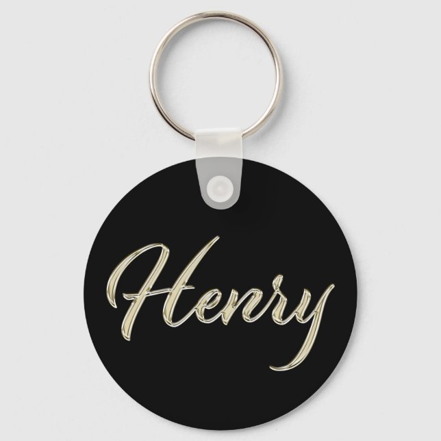 Henry Name whitegold Button Schlüsselger Schlüsselanhänger (Vorderseite)