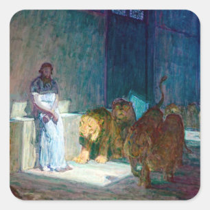Henry Ossawa Tanner Daniel im Lions' Den Quadratischer Aufkleber