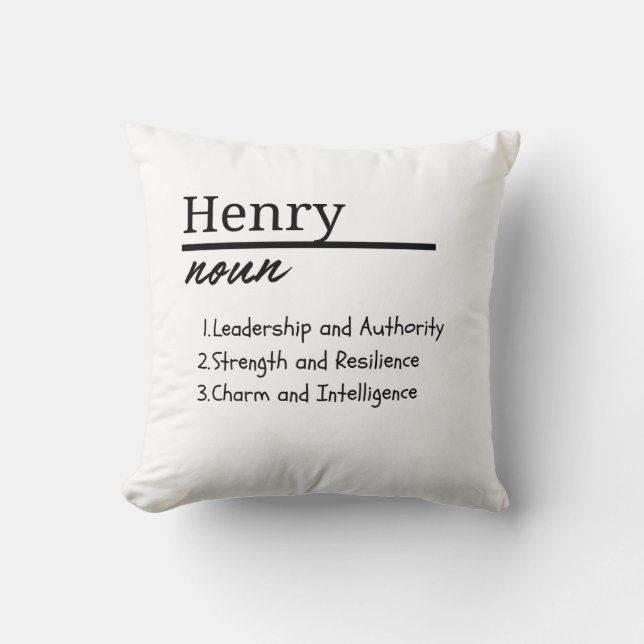 Henry, Personalisierter Name des Jungen Kissen (Vorderseite)