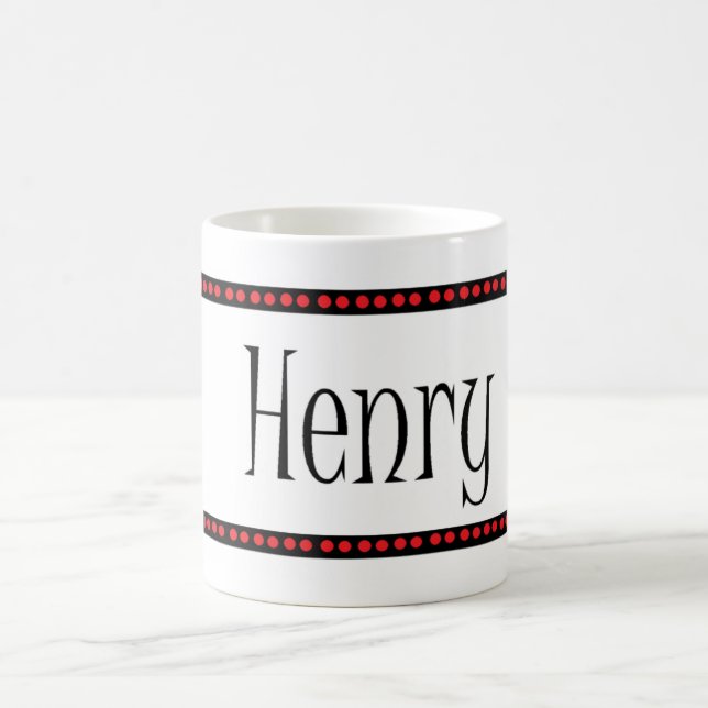 Henry punktiert Namen Kaffeetasse (Mittel)