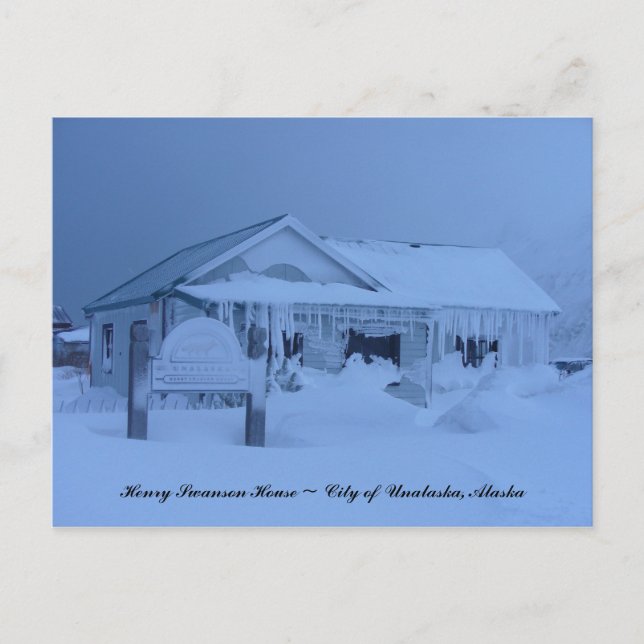Henry Swanson House im Winter Postkarte (Vorderseite)