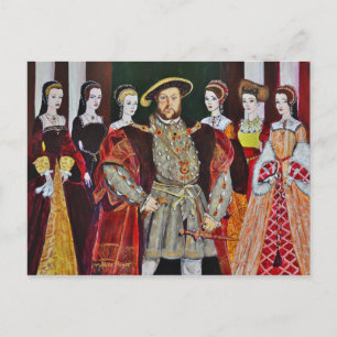Henry The Achte und seine sechs Ehefrauen Postkarte