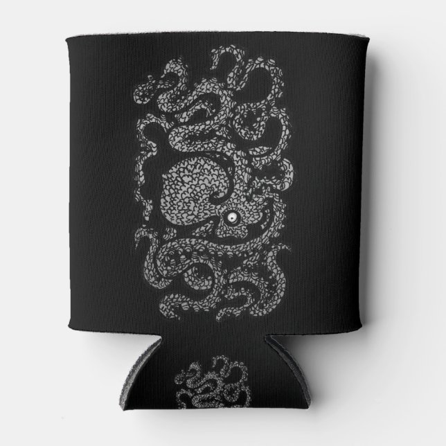 Henry the Happy Octopus (schwarz) Dosenkühler (Vorderseite)
