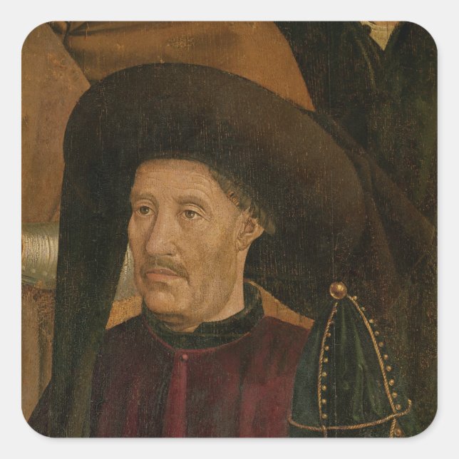 Henry the Navigator Detail aus dem Polyptych Quadratischer Aufkleber (Vorderseite)
