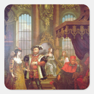 Henry VIII einführenanne boleyn am Gericht Quadratischer Aufkleber