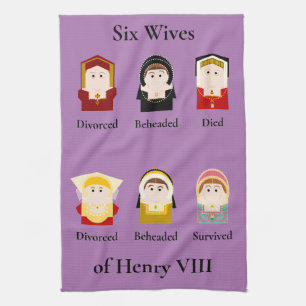 Henry VIII, sechs Ehefrauen, Tudor Geschirrtuch