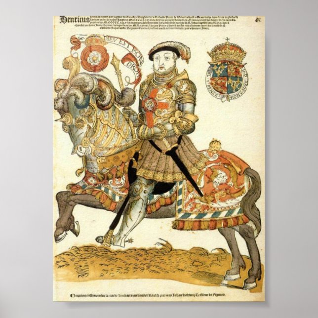Henry VIII. von England über Horseback Poster (Vorne)