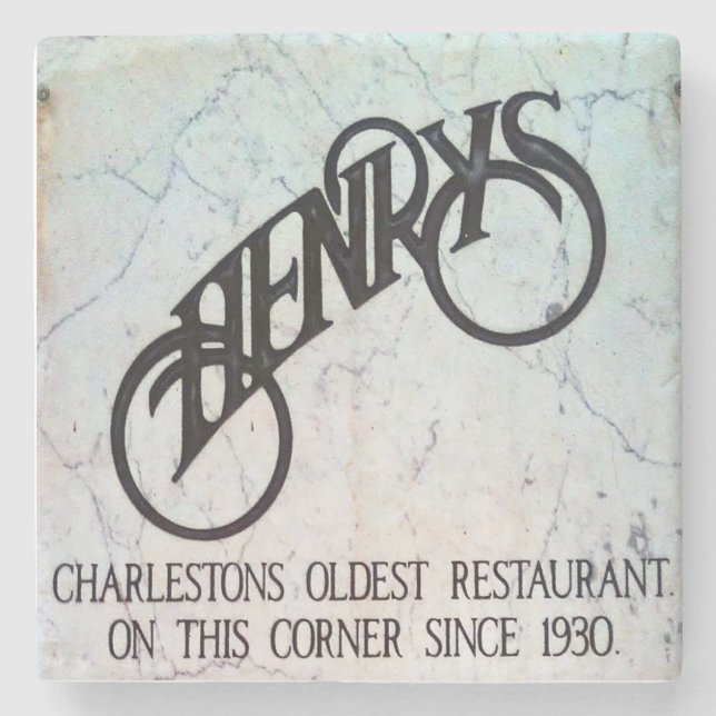 Henrys Restaurant Charleston, SC. Marmor-Untersetz Steinuntersetzer (Vorderseite)