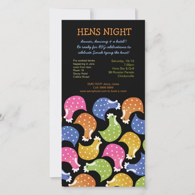Hens Night Junggeselinnen-Abschied Event Funny Inv (Vorderseite)