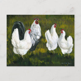 "Hens & Rooster" Art Reproduction Postcard Postkarte
